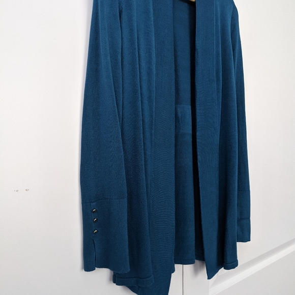 White House Black Market Knit Cardigan - Turquoise Blue - Sz. S - Picture 3 of 12